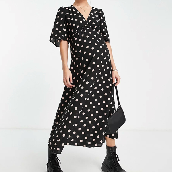 Best Baby Shower Dresses - ASOS Design Maternity Angel Sleeve Midi Dress