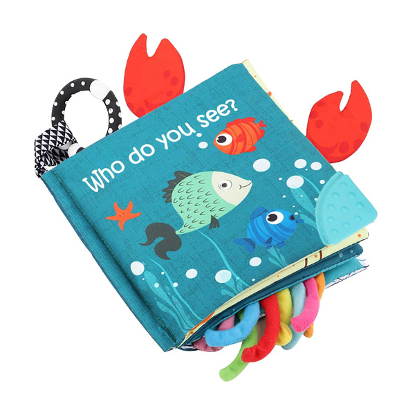 Fish Baby Books Toys Touch and Feel Cloth Crinkle Book