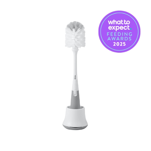 Oxo Tot bottle brush with stand and What to Expect Feeding Awards 2025 winner seal