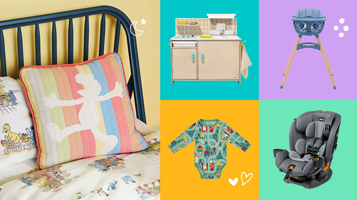 Best Black Friday Baby Deals 2024: Brooklinen Sesame Street Pillow, Lovevery Play Kitchen, Lala High Chair, Onesie, and Chicco Car Seat