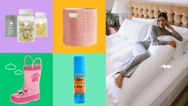 Best baby deals of the week collage featuring Ritual, Crate&Kids, Cozy Earth, Mimikai and Amazon