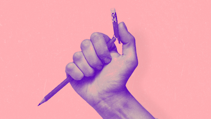 hand snapping pencil in two
