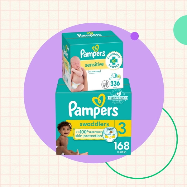 Diapers Size 3, 168 Count and Baby Wipes - Pampers Swaddlers Disposable Baby Diapers and Water Baby Wipes