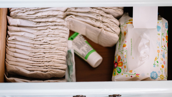 diapers in drawer