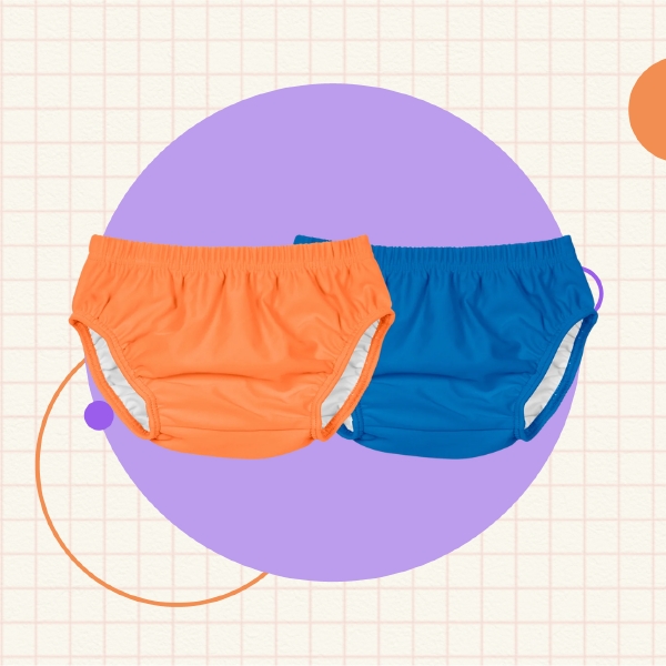 Primary Baby Swim Diaper 2-Pack in Orange and Blue