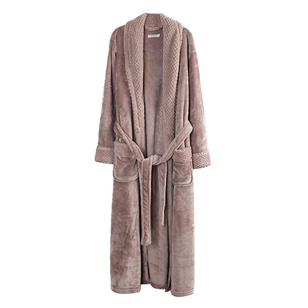 Best Postpartum Recovery Products - long plush bathrobe in camel color