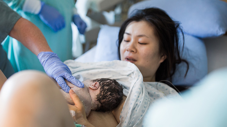 VBAC, mother who's just had baby in the hospital