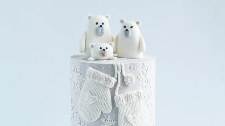 winter baby shower cake